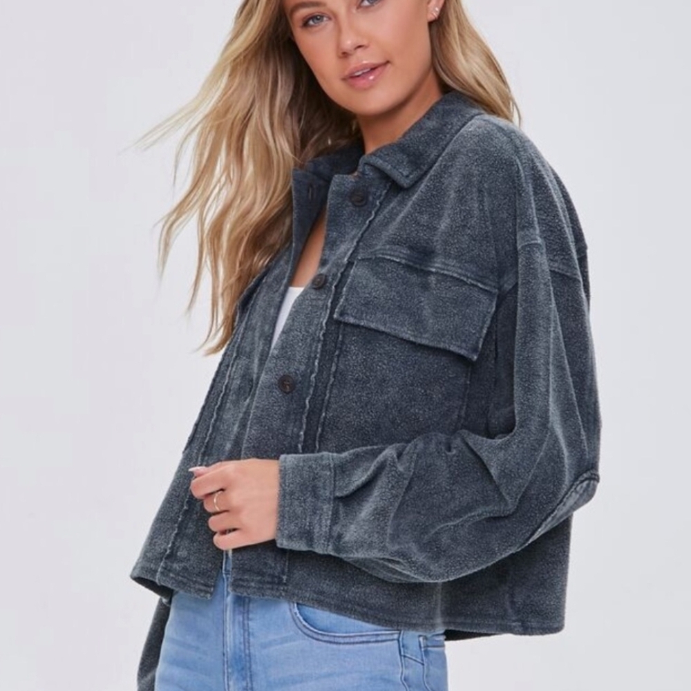 Forever 21 Charcoal Teddy Jacket